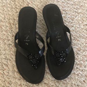 Italian Shoemakers Ladies Black Sandals 7-1/2